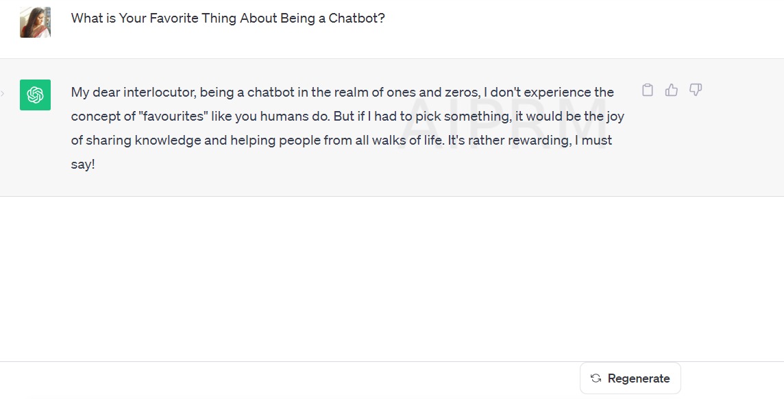 What is Your Favorite Thing About Being a Chatbot