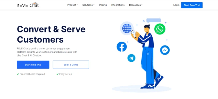 REVE Chat saas customer support example
